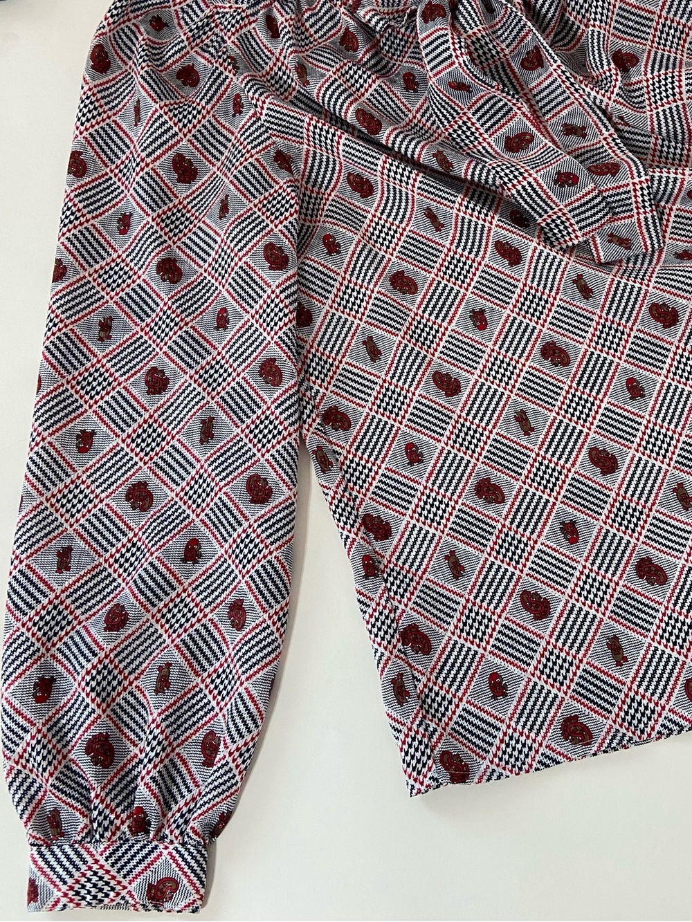 Vintage 1970s Devon Paisley Secretary Blouse with Bow Neck - Size 10 - Picture 5 of 6